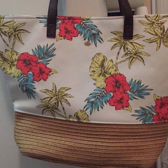 Capelli Straworld canvas floral tote bag - Picture 3 of 3